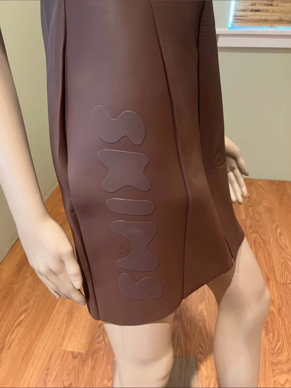 Skims Sleeveless Brown Rubber Zip-Front Swim Dress size 2X